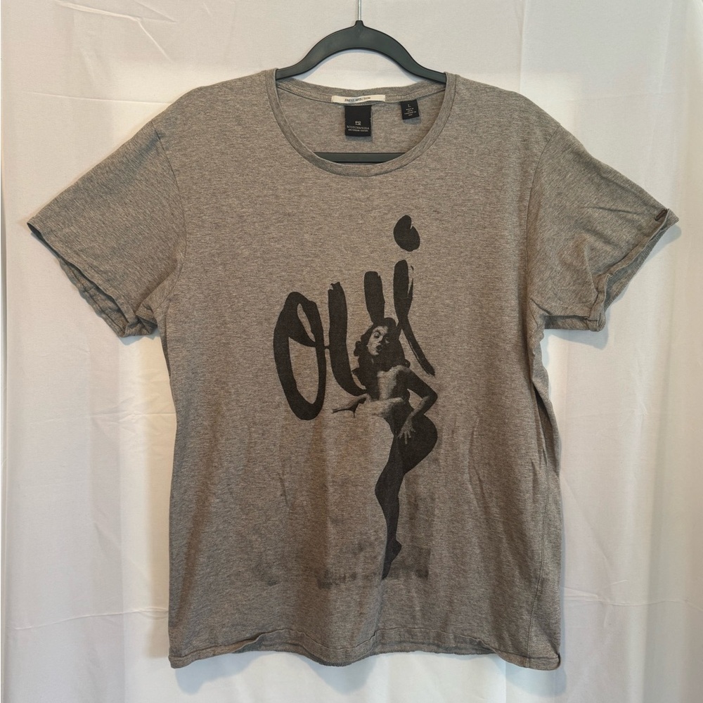 Scotch & Soda Gray Oui Graphic Tee
